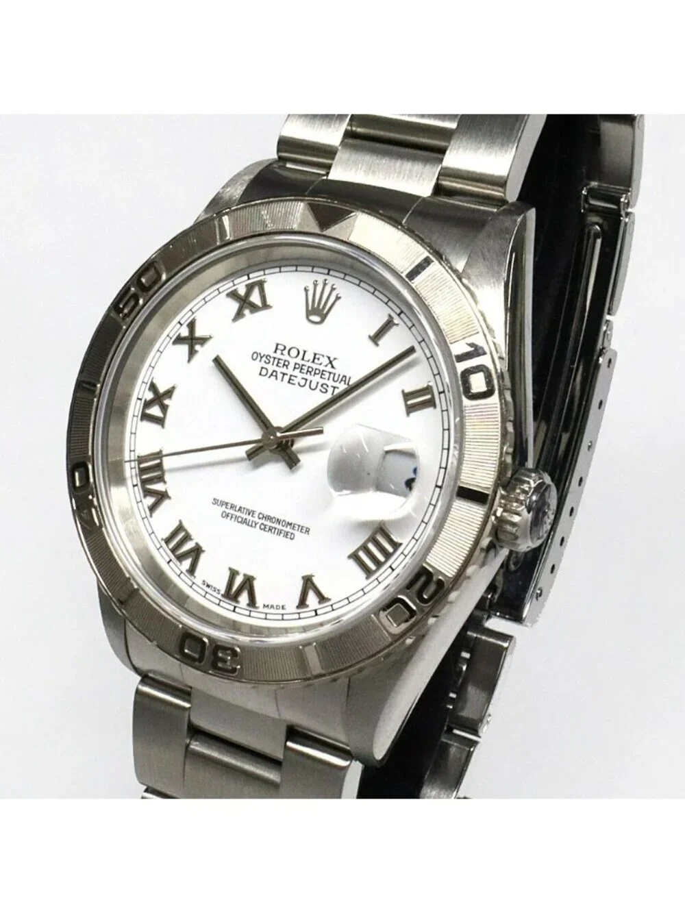 Rolex Datejust Thunderbird Number White Roman WG SS Automatic Winding Watch